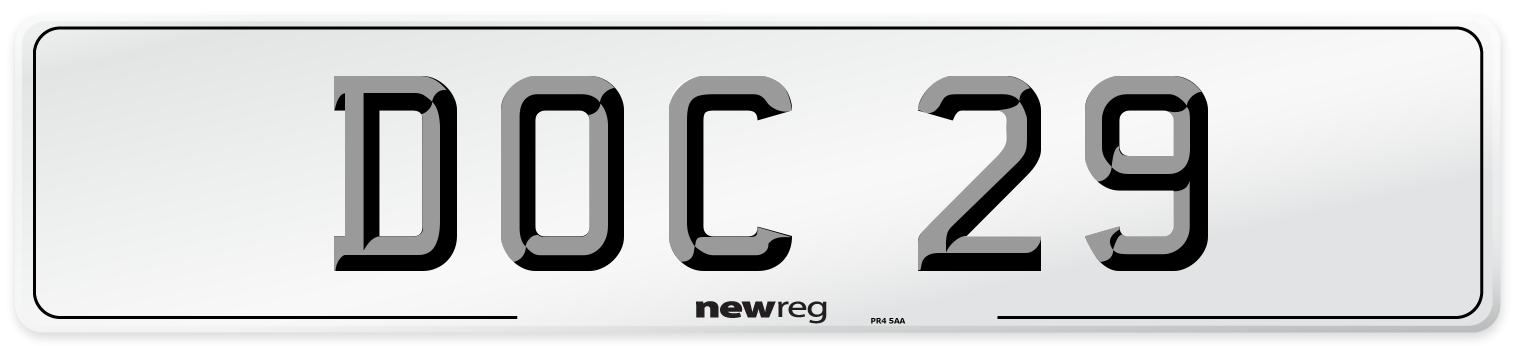 DOC 29 Number Plate from New Reg